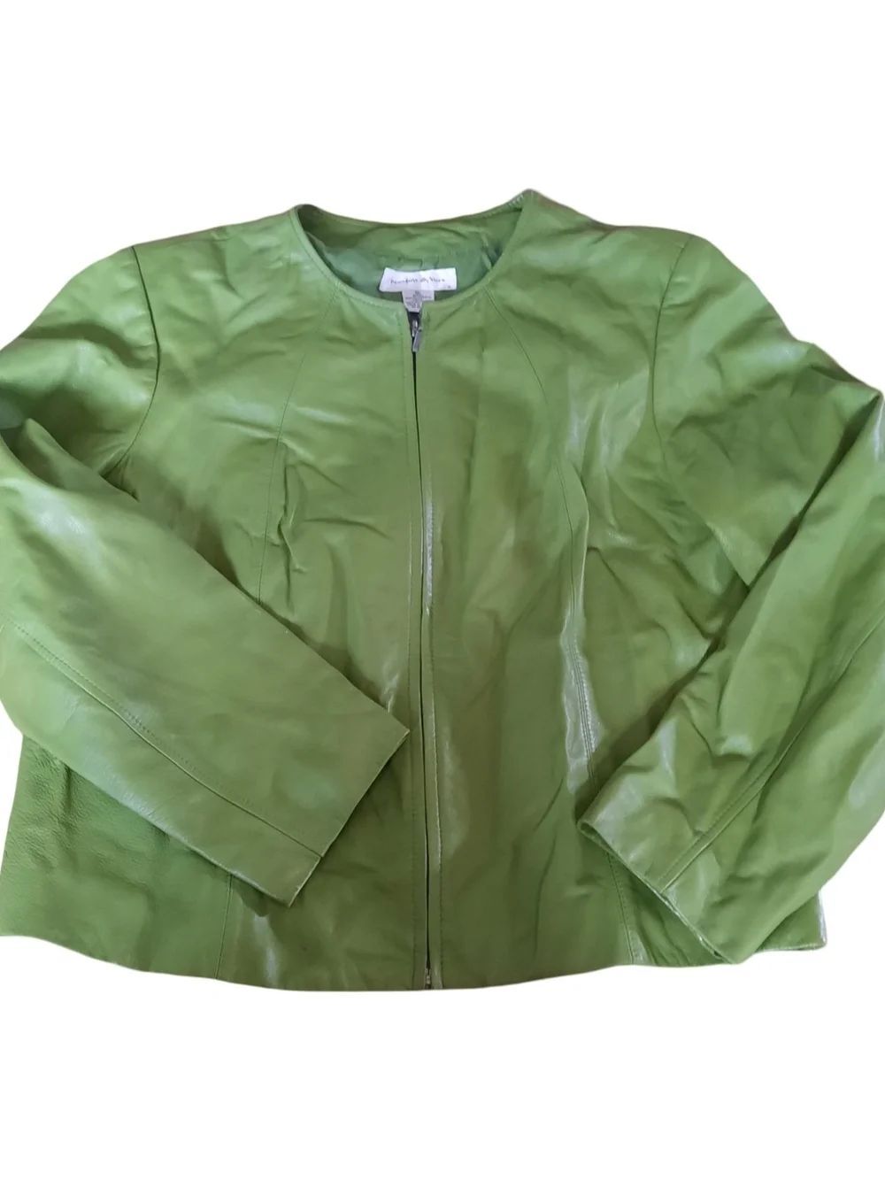 Preston & York Lime Green Leather Zip Jacket